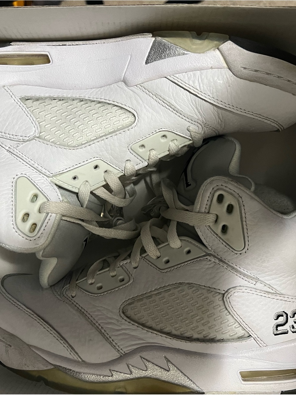 Jordan White Leather Basketball Sneakers